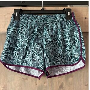Victoria's Secret Running Shorts Size XS Blue Black‎ Zebra Print Colorful Y2K